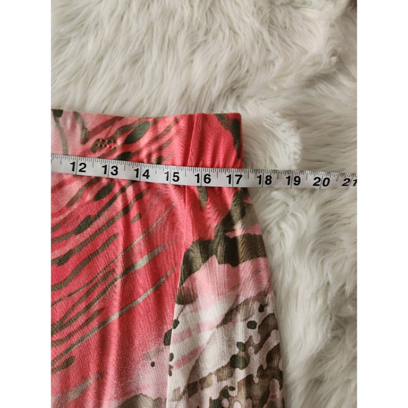 Chicos Womens Straight Skirt Multicolor Animal Print Long Maxi Front Slit L - Picture 3 of 6